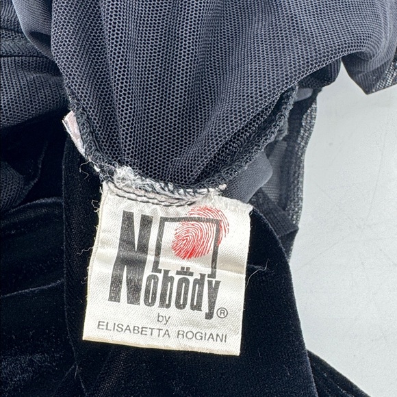 Vintage Y2K Elisabetta Rogiani Whimsigoth Velvet Mesh Peekaboo Illusion Dress - Picture 9 of 16